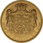 1908 20 Kroner Danish - Frederik VIII