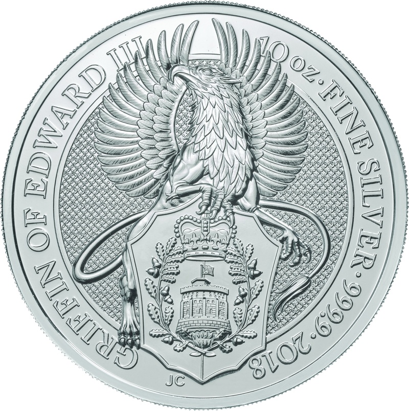 2018 10oz Griffin of Edward III Silver Coin Queen's Beasts