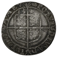 1590-1592 Silver Sixpence Coin Elizabeth I Hand
