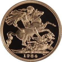 1984 Proof Gold Sovereign 3 Coin Set Large Boxed