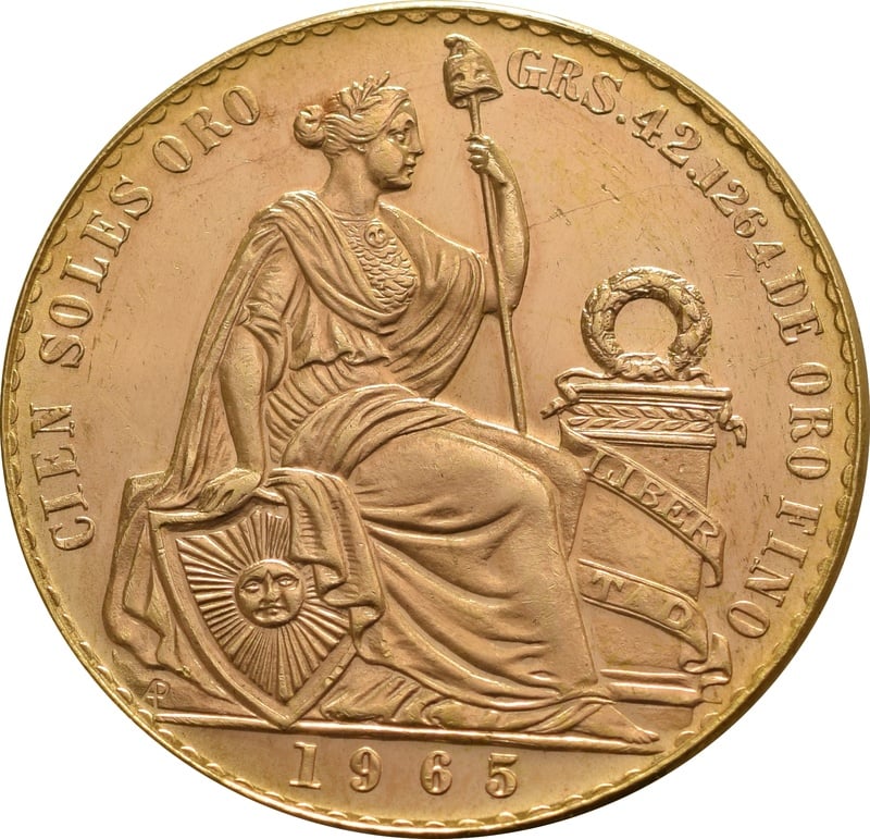 Peruvian 100 Soles Liberty Seated
