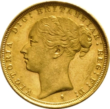 1886 Gold Sovereign Coin Queen Victoria Young Head George Dragon Sydney PCGS AU58