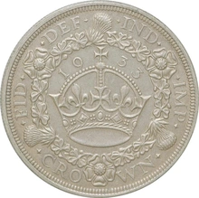 1933 Proof Silver Crown Coin George V Christmas Crown Good Very Fine