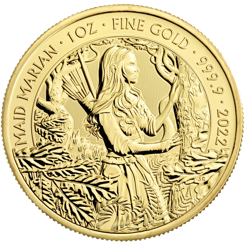 2022 Maid Marian Gold Coin Myths & Legends 1oz PCGS MS70