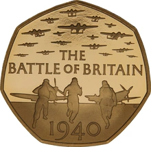 2015 Proof 50p Gold Coin 75th Anniversary of the Battle of Britain Boxed