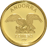 Andorra 2 Diner One Gram Gold Coin 2012