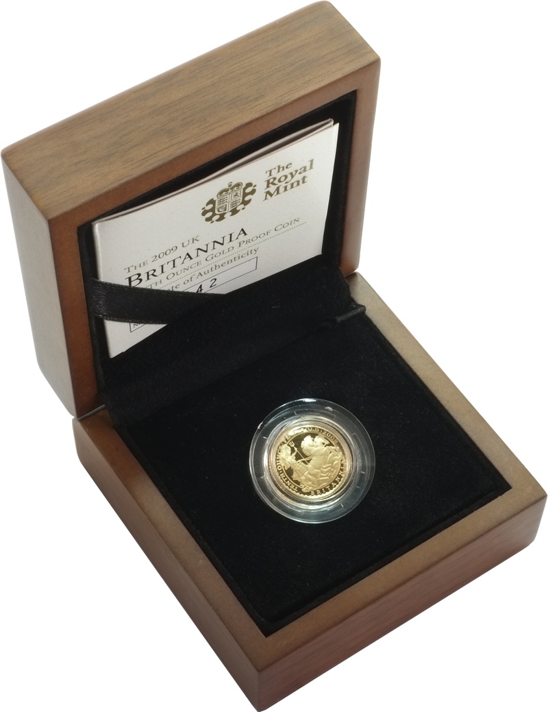 2009 Proof 1/10oz Gold Britannia Coin Boxed with COA