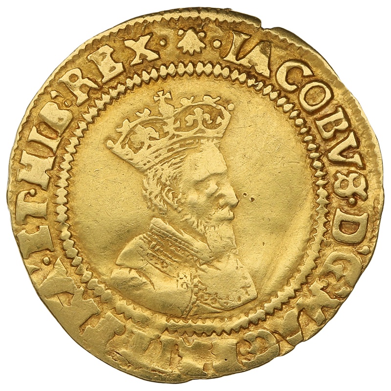 1606-07 James I Britain Crown mm Escallop Gold Coin
