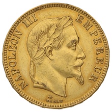 French 100 Francs Gold Coin Laureate Head