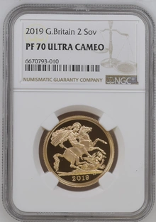 2019 Proof £2 Coin Gold Double Sovereign NGC PF70