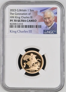2023 Proof Gold Sovereign Coin Charles III Coronation NGC PF70