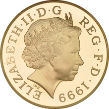 1999 2000 Proof Gold £5 Crown Coin Millennium