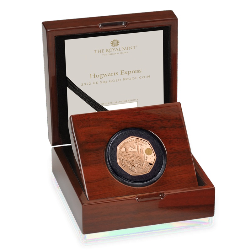 2022 Proof 50p 25th Anniversary of Harry Potter Gold Coin The Hogwarts Express Boxed