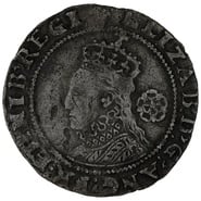 1593 Silver Sixpence Coin Elizabeth I Tun