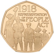 2018 Gold Proof Fifty Pence 50p Representation of the People Act