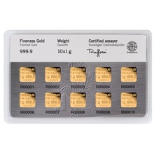 Heraeus MultiCard 10 x 1 Gram Gold Bar