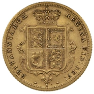 1883 Gold Half Sovereign Queen Victoria Young Head Shield Back Sydney