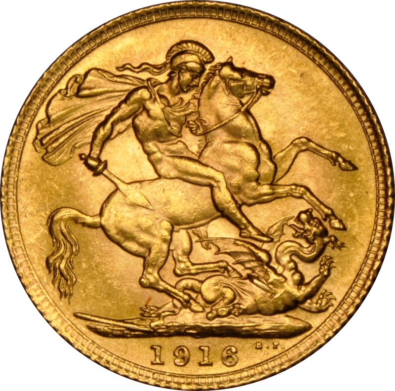 1916 Gold Sovereign Coin George V NGC MS63
