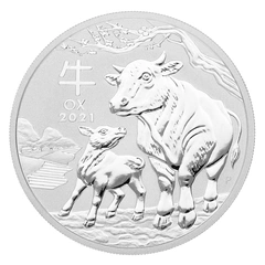 2021 Year of the Ox Silver Coin 1oz Perth Mint Australian Lunar Series