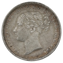 1881 Silver Shilling Coin Queen Victoria