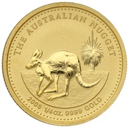 2005 1/4oz Australian Kangaroo Gold Nugget Coin