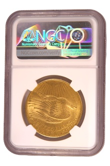 1908 $20 Gold Coin Double Eagle St Gaudens Head Philadelphia No Motto NGC MS63