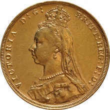 1892 Gold Sovereign Coin Queen Victoria Jubilee Head