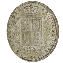 1875 Silver Half Crown Coin Queen Victoria