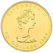 1989 Canadian Maple Leaf Gold Coin 1oz