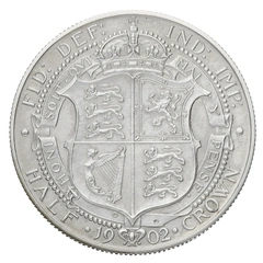 1902 Proof Silver Half Crown Coin Edward VII Matt