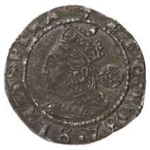 1573 Silver Three Halfpence Elizabeth I Acorn