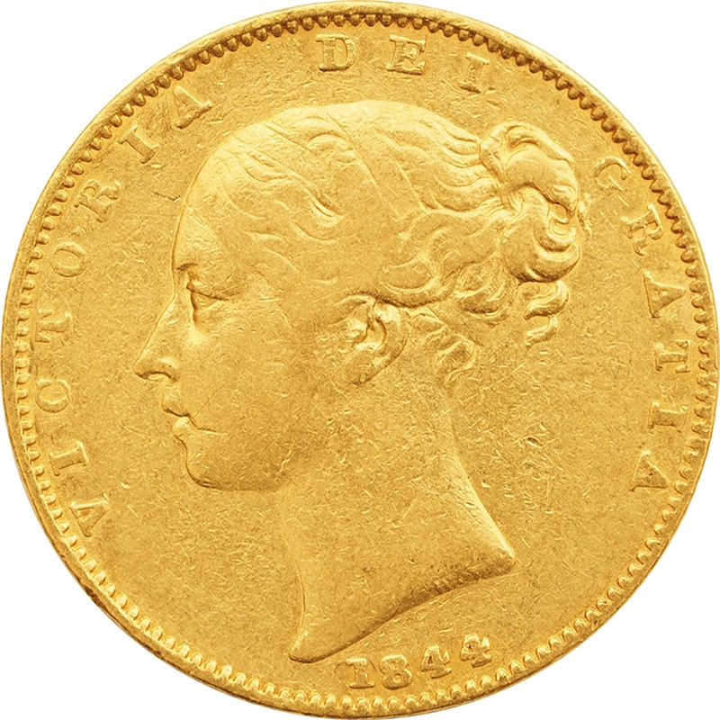 1844 Gold Sovereign Queen Victoria Young Head