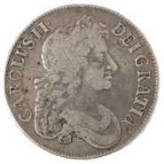 1673 Silver Crown Coin Charles II Nice Fine