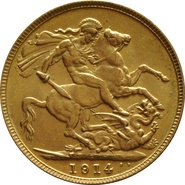 1914 Gold Sovereign Coin George V Sydney