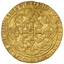 1361-1369 Gold Half Noble Coin Edward III Calais Mint