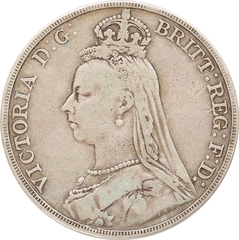 1891 Silver Crown Coin Queen Victoria Jubilee Head