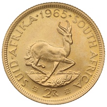 1965 R2 Gold Coin 2 Rand South Africa