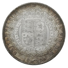 1889 Silver Half Crown Coin Queen Victoria