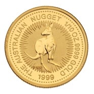 1999 1/10oz Australian Kangaroo Gold Nugget Coin