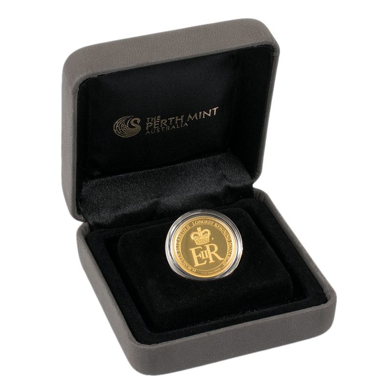 Perth Mint 2015 Longest Reigning Monarch 1/4oz Gold Proof Coin Boxed