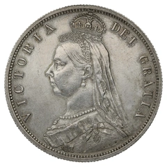 1887 Silver Half Crown Coin Queen Victoria