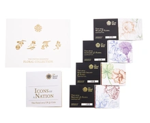 2013 Proof Gold £1 Pound Floral Collection Set Boxed
