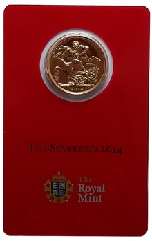 2014 Gold Sovereign Coin Elizabeth II Fourth Head India