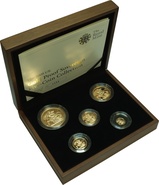 2009 Proof Gold Sovereign 5 Coin Set Boxed
