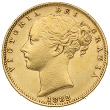 1882 Gold Sovereign Coin Queen Victoria Young Head Shield Back Sydney