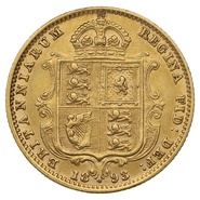 1893 Half Sovereign Victoria Jubilee Head Shield Back - London