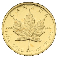 1989 Proof Quarter Ounce Gold Canadian Maple