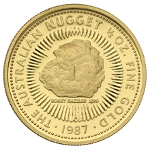 1987 Proof 1/2oz Australian Kangaroo Gold Nugget Coin