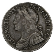 1741 George II Silver Milled Sixpence