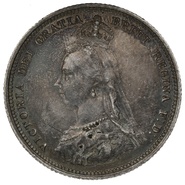 1887 Queen Victoria Silver Shilling - Good Very Fine